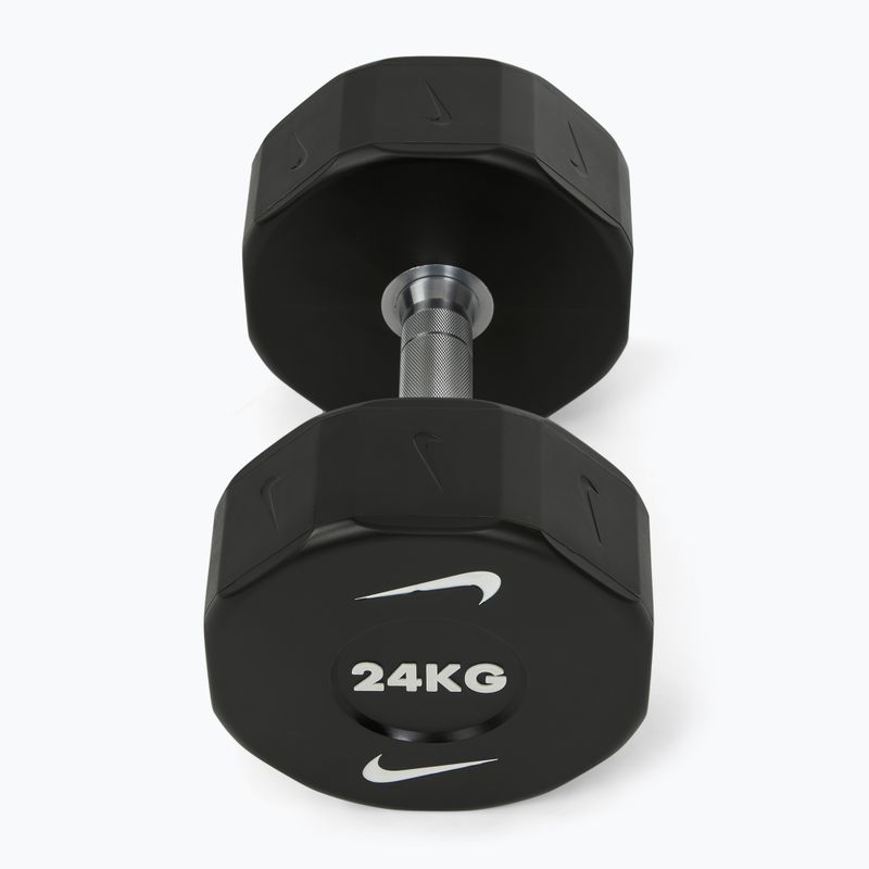 Manubrio cromato Nike Strength Pro Urethane Dumbbell 24 kg black/white 2