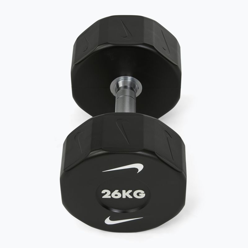 Manubrio cromato Nike Strength Pro Urethane Dumbbell 26 kg black/white 2