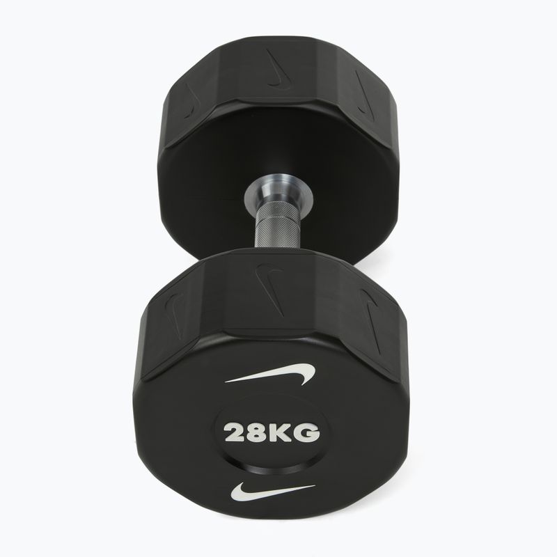Manubrio cromato Nike Strength Pro Urethane Dumbbell 28 kg black/white 2