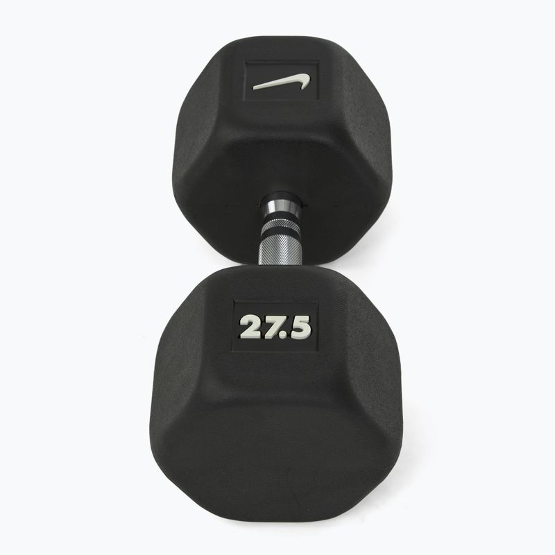 Manubrio gommato Nike Strength Hex Dumbbell 27,5 kg black/white 2
