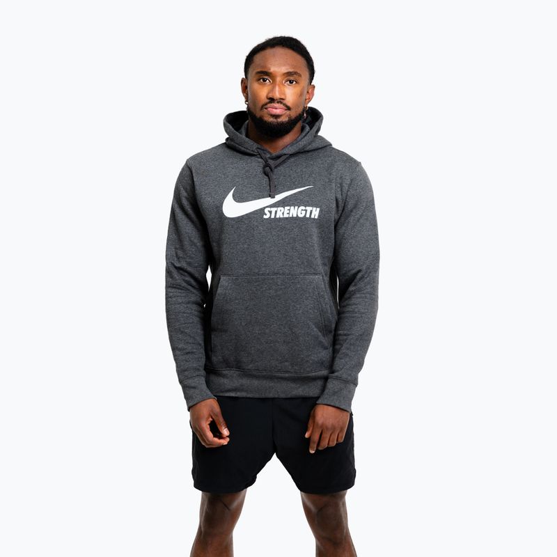 Felpa da uomo Nike Strength Hoodie charcoal/white