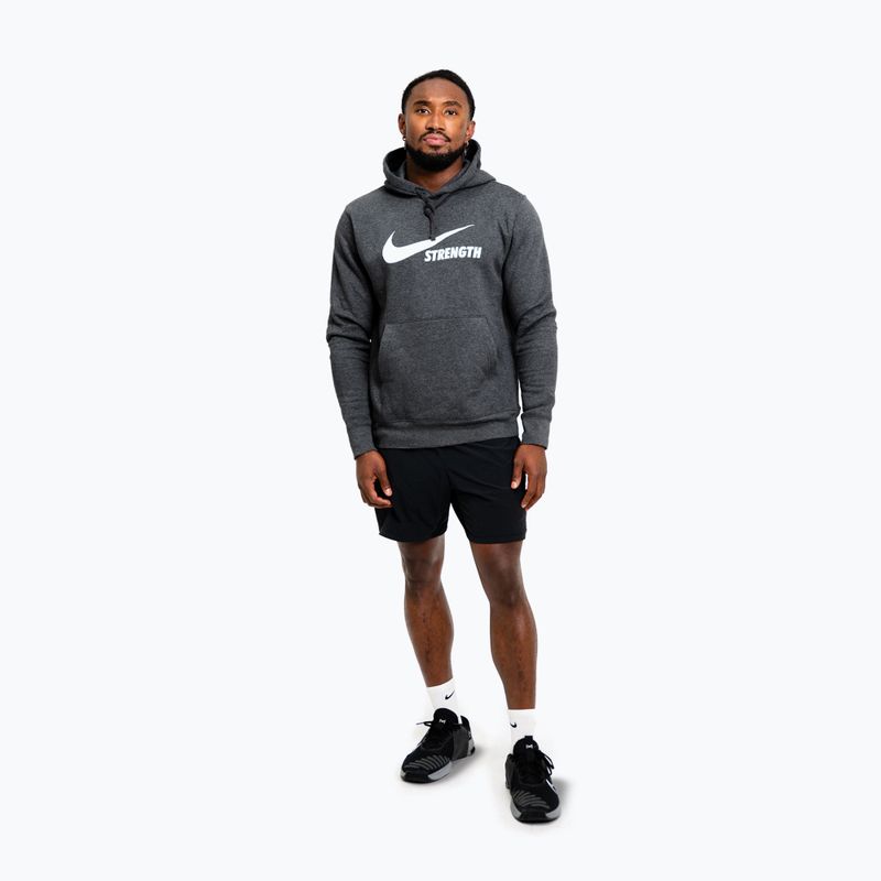 Felpa da uomo Nike Strength Hoodie charcoal/white 2