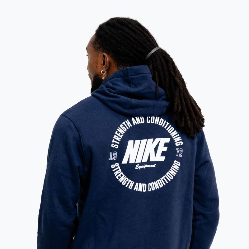 Felpa da uomo Nike Strength S&C Hoodie navy/white 5