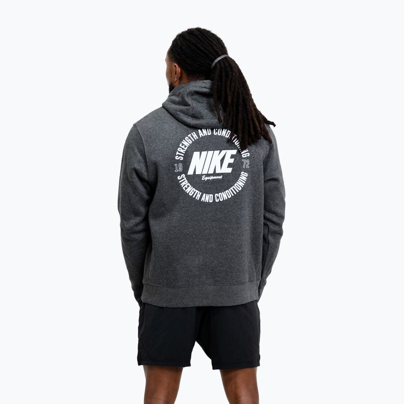Felpa da uomo Nike Strength S&C Hoodie charcoal/white 3