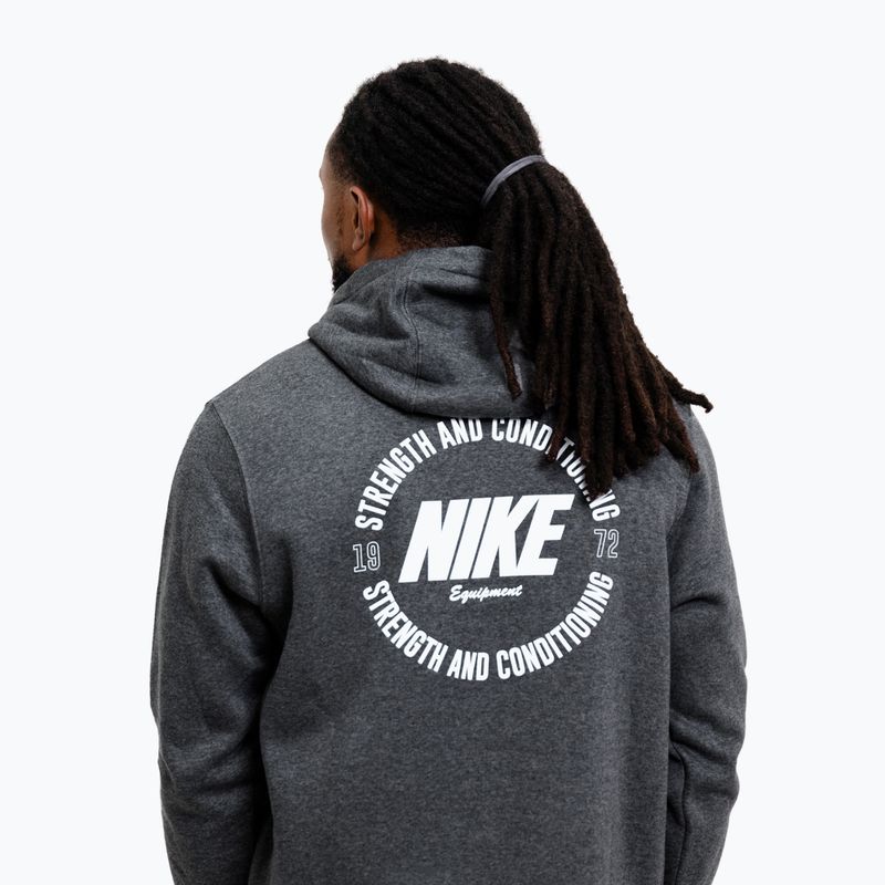 Felpa da uomo Nike Strength S&C Hoodie charcoal/white 5