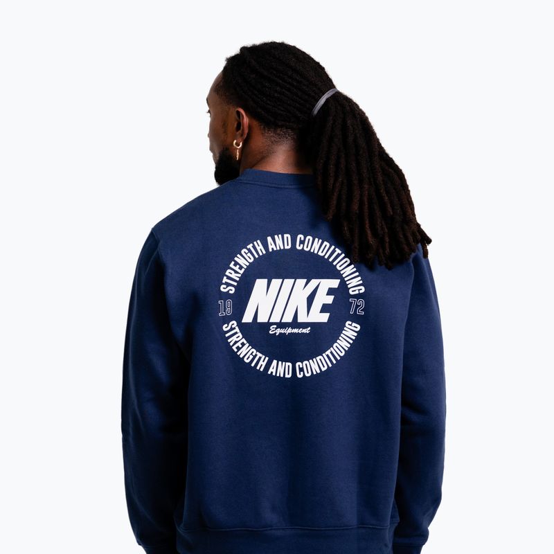 Felpa da uomo Nike Strength S&C Crewneck navy/white 2