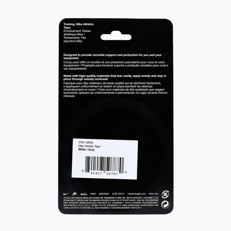 Benda elastica coesiva Nike Strenght Athletic Tape white/grey 8