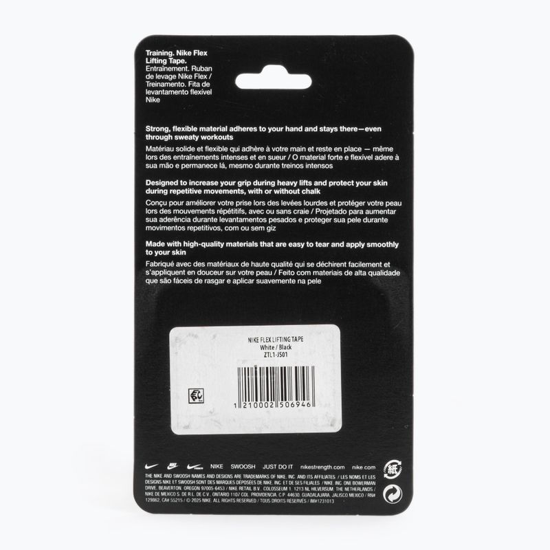 Benda elastica coesiva Nike Strenght Flex Lifting Tape white/black 2