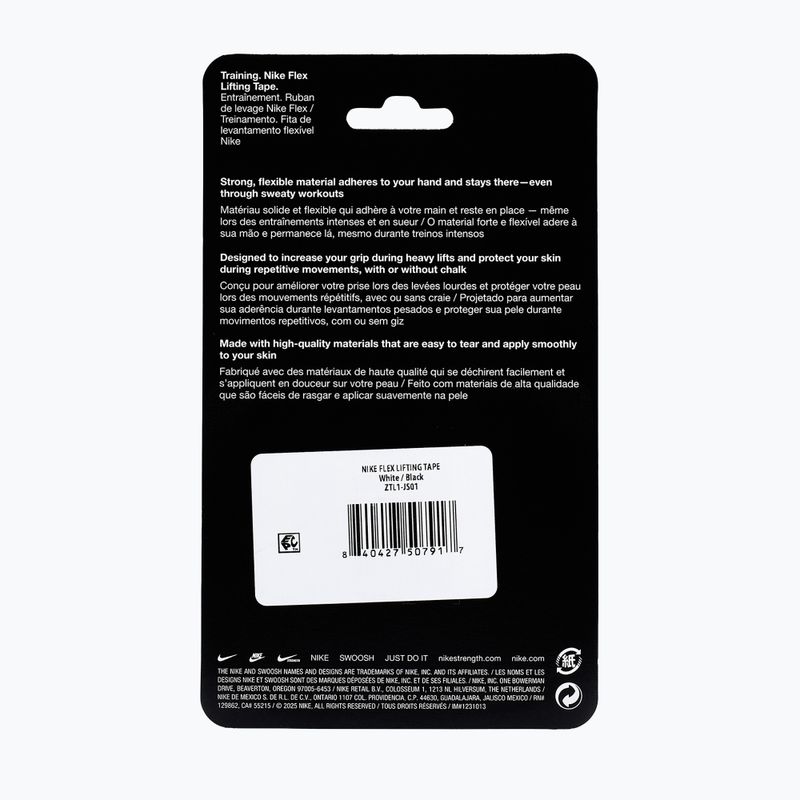 Benda elastica coesiva Nike Strenght Flex Lifting Tape white/black 6