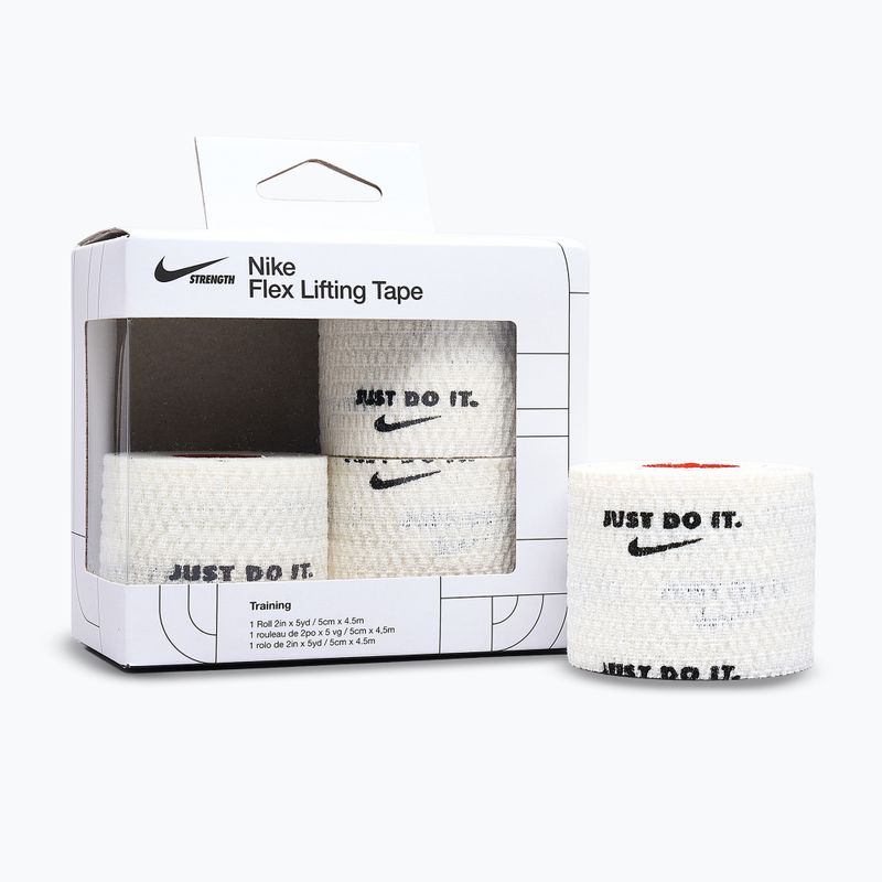Benda elastica coesiva Nike Strenght Flex Lifting Tape white/black 2
