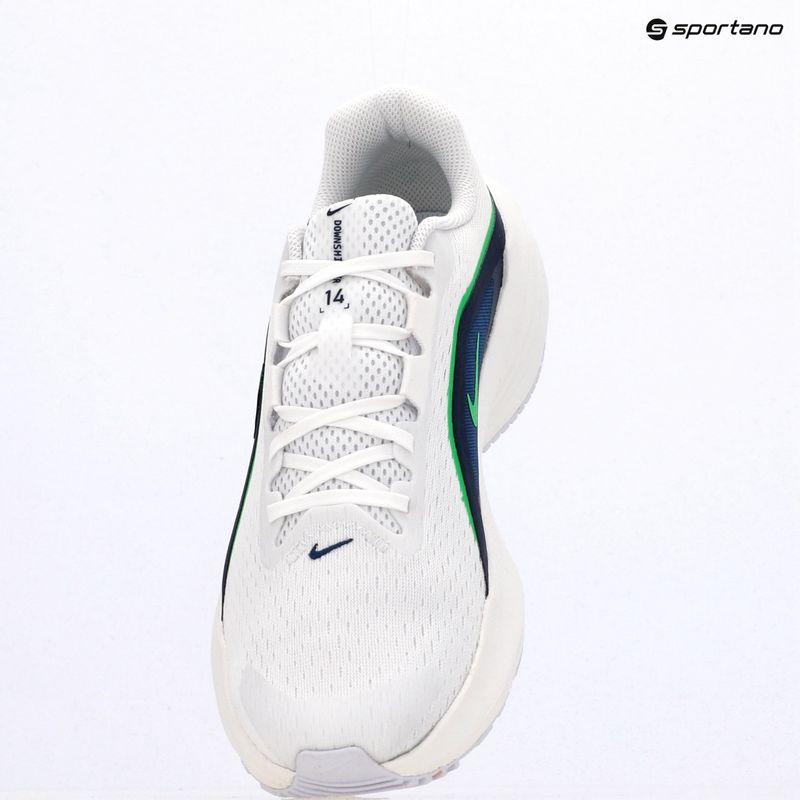 Scarpe da corsa uomo Nike Downshifter 14 white/midnight navy/green spark 14