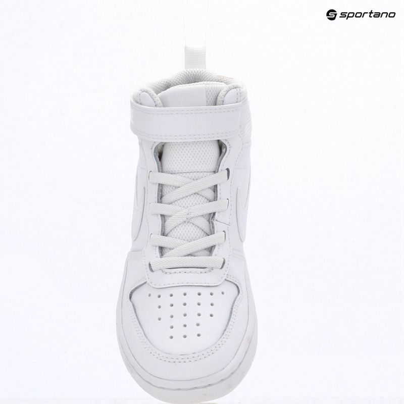 Scarpe per bambini Nike Court Borough Mid 2 white/white/white 15