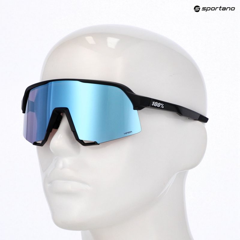 Occhiali da sole 100% S3 nero opaco/azzurro specchiato multistrato 3
