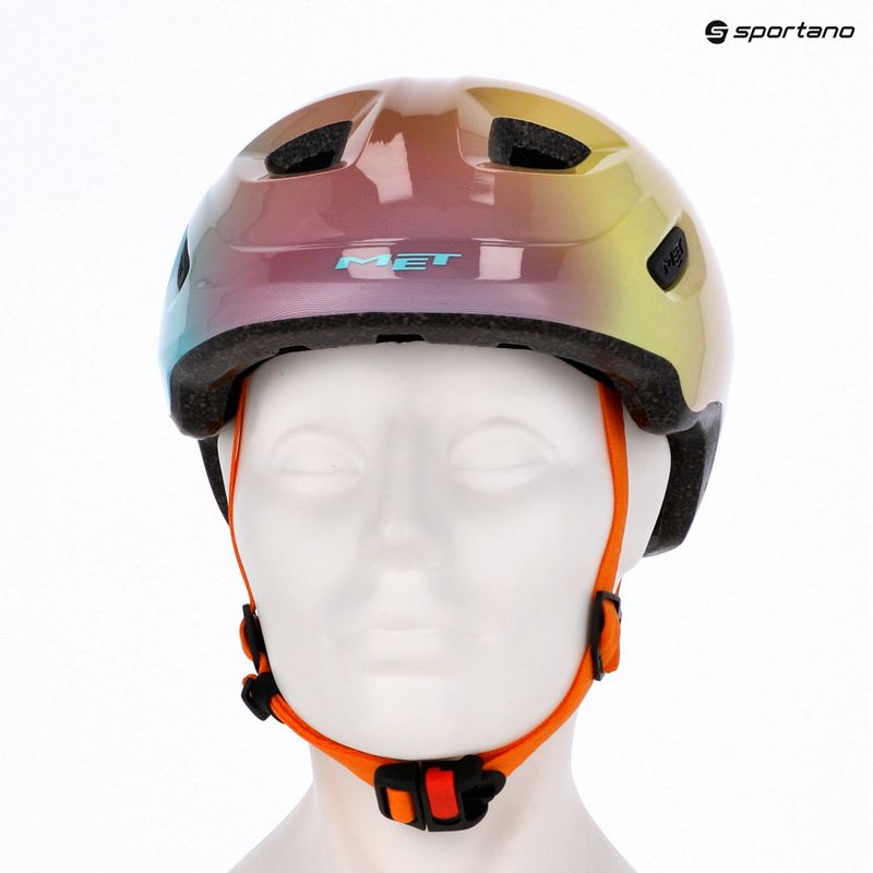 Casco da bicicletta per bambini MET Hooray multicolore lucido 8