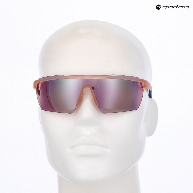 Occhiali da sole Nike Windshield Elite E opachi e lavati, color corallo, blu lattiginoso. 5