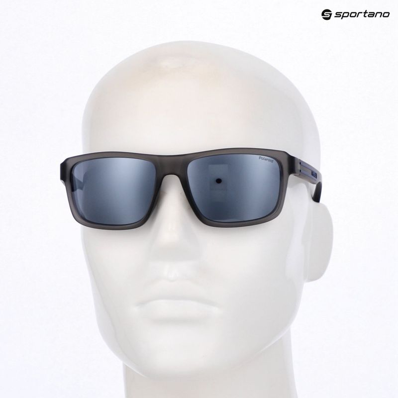 Occhiali da sole Polaroid PLD 2158/S grigio opaco/grigio argento specchiato polarizzati da uomo 7