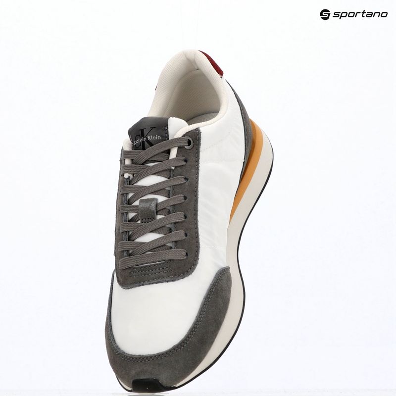 Scarpe da uomo Calvin Klein HM0HM02212 Retro Runner Bans Leather Suede granite gray/white/rhubarb 9