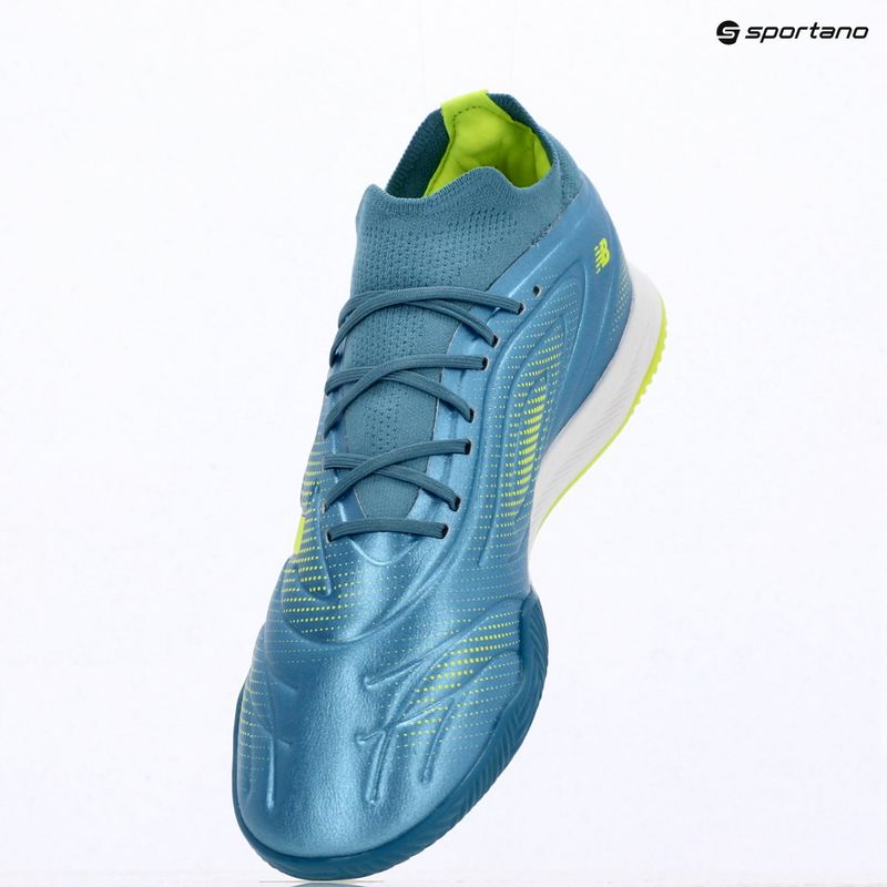 Scarpe da calcio New Balance Tekela Team Low V5 IN metallic blue/alkaline green/team navy 7