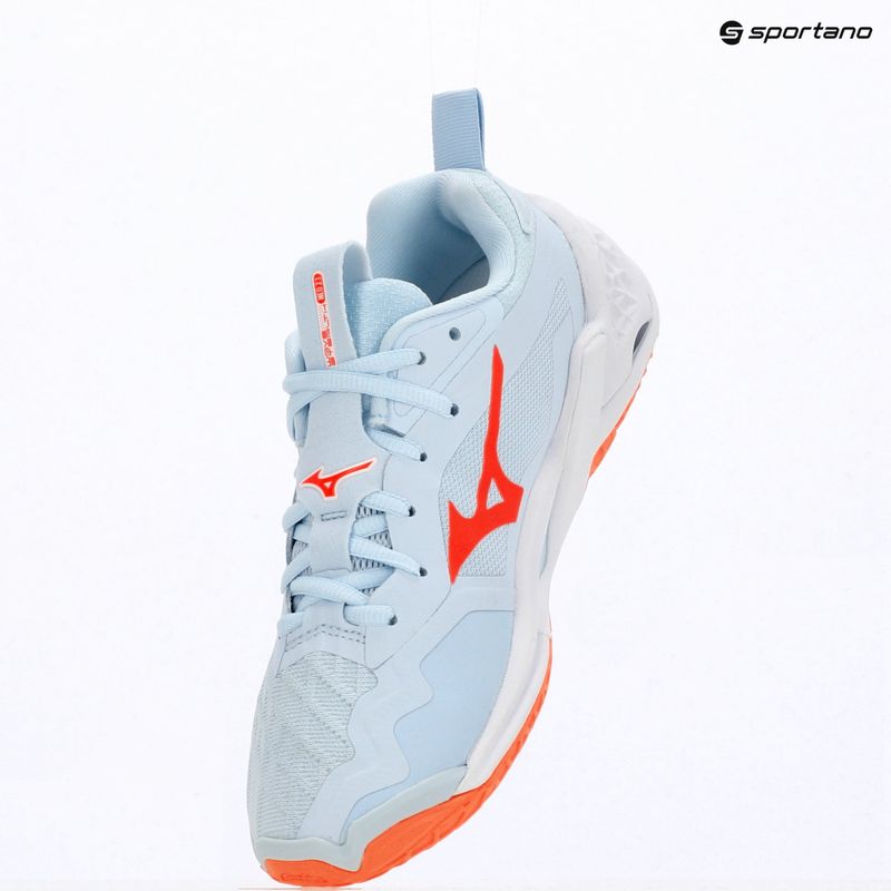 Scarpe da pallamano donna Mizuno Wave Stealth Neo 2.1 blue finch/lava orange/white 9