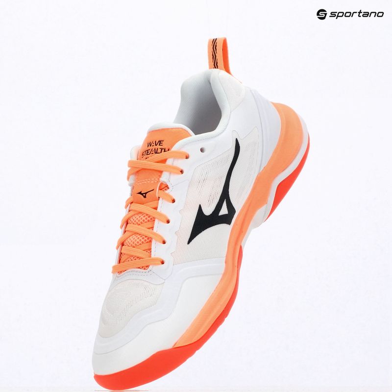 Scarpe da pallamano Mizuno Wave Stealth Elite white/lava orange 9