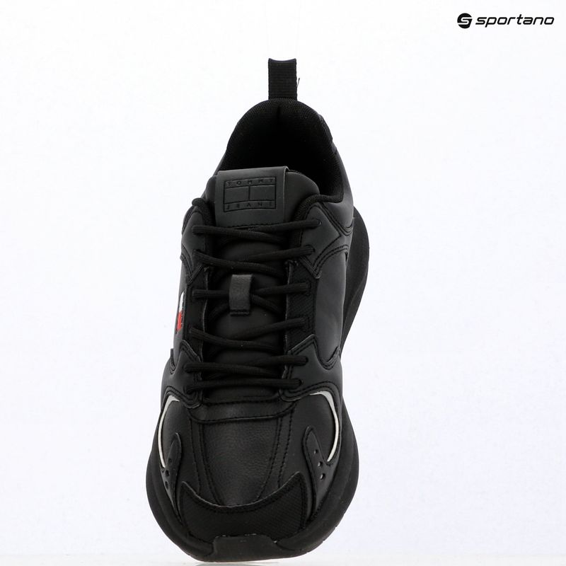 Scarpe da uomo Tommy Jeans Runn Leather triple black 9