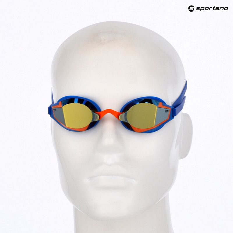 Occhialini da nuoto TYR Stealth-X Performance Mirrored navy/gold 6
