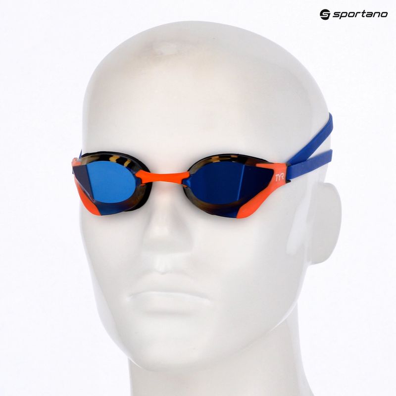 Occhialini da nuoto TYR Tracer-X RZR Mirrored blue/orange 6