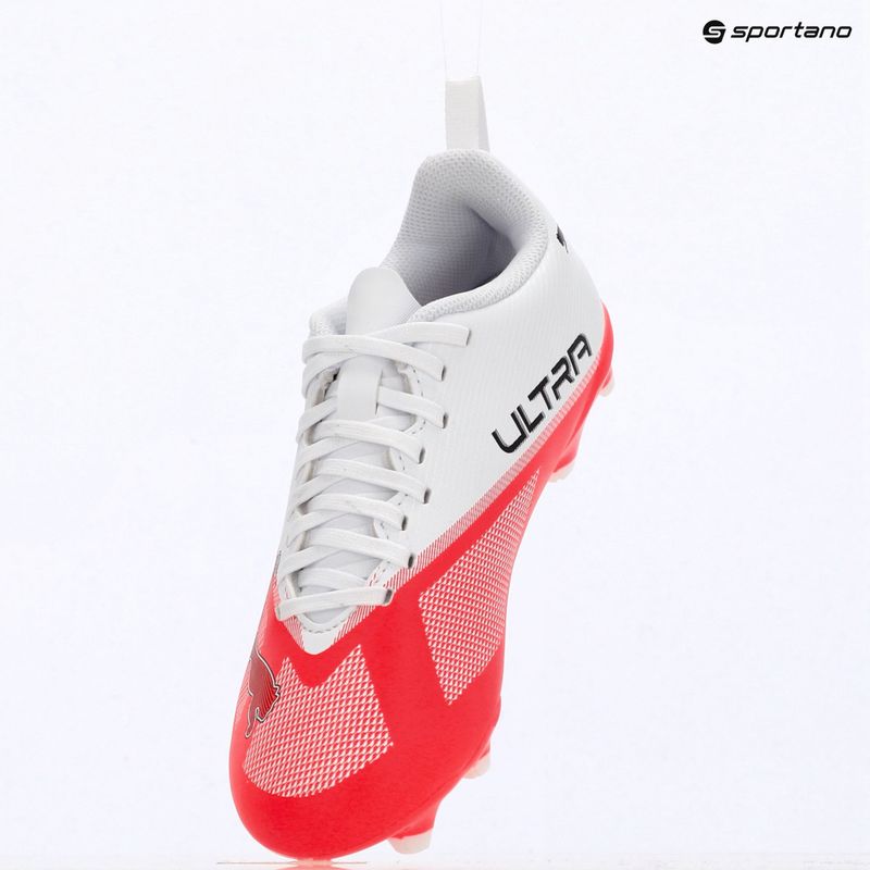 Scarpe da calcio bambino Puma Ultra 7 Play FG/AG Jr Ultra Red/Puma Black/Puma White 8
