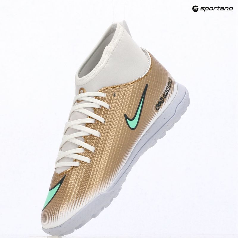 Scarpe da calcio bambino Nike Jr. Mercurial Superfly 11 Club "Kylian Mbappé" metallic gold/green glow 15