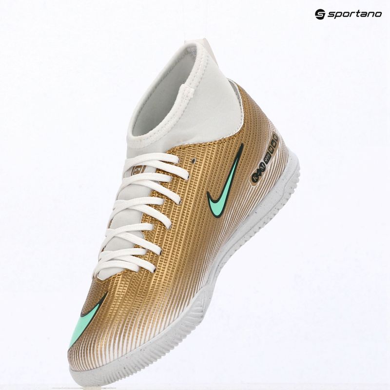 Scarpe da calcio bambino Nike Jr. Mercurial Superfly 11 Club "Kylian Mbappé" metallic gold/green glow 15