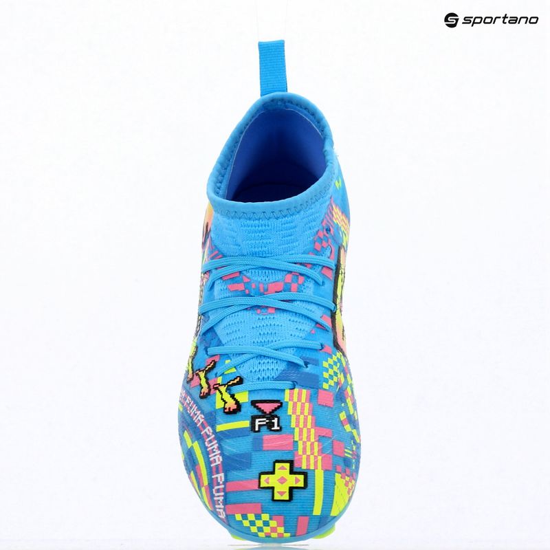 Scarpe da calcio bambino PUMA Future 9 Match Advanced Level FG/AG Jr puma white/blue glimmer/pink glimmer/yellow alert 16