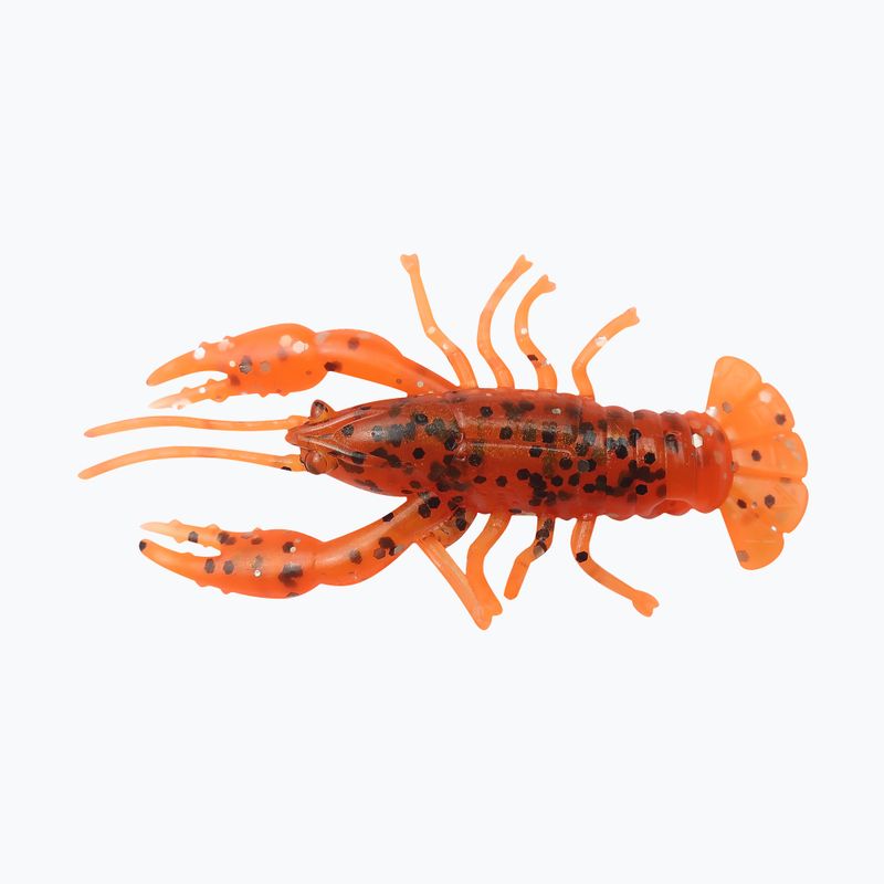 Relax Crawfish 2 Esca in gomma laminata 4 pezzi oliva/nero glitterato/arancio/argento glitterato