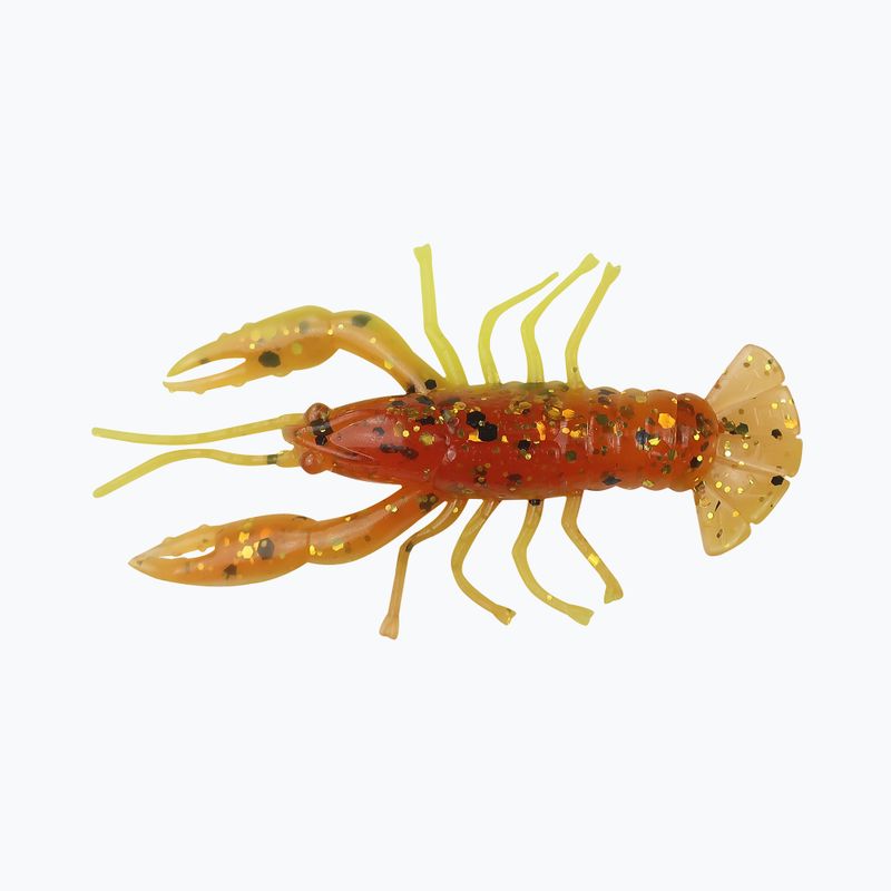Relax Crawfish 2 Esca in gomma laminata 4 pezzi rootbeer/oro/nero glitter/giallo