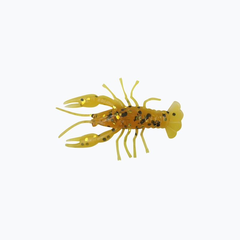 Relax Crawfish 1 Esca in gomma laminata 8 pezzi rootbeer/oro/nero glitter/giallo