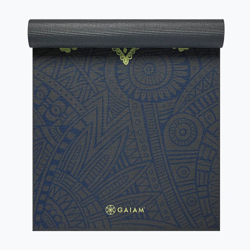 Tappetino da yoga Gaiam Premium Sundial Layers 6 mm black/navy/yellow 2