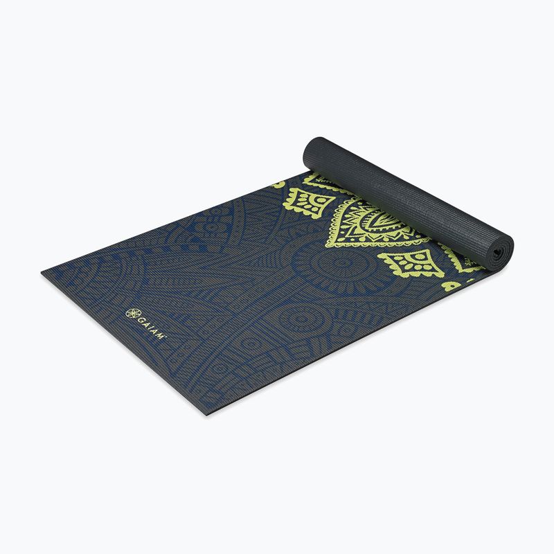 Tappetino da yoga Gaiam Premium Sundial Layers 6 mm black/navy/yellow 3
