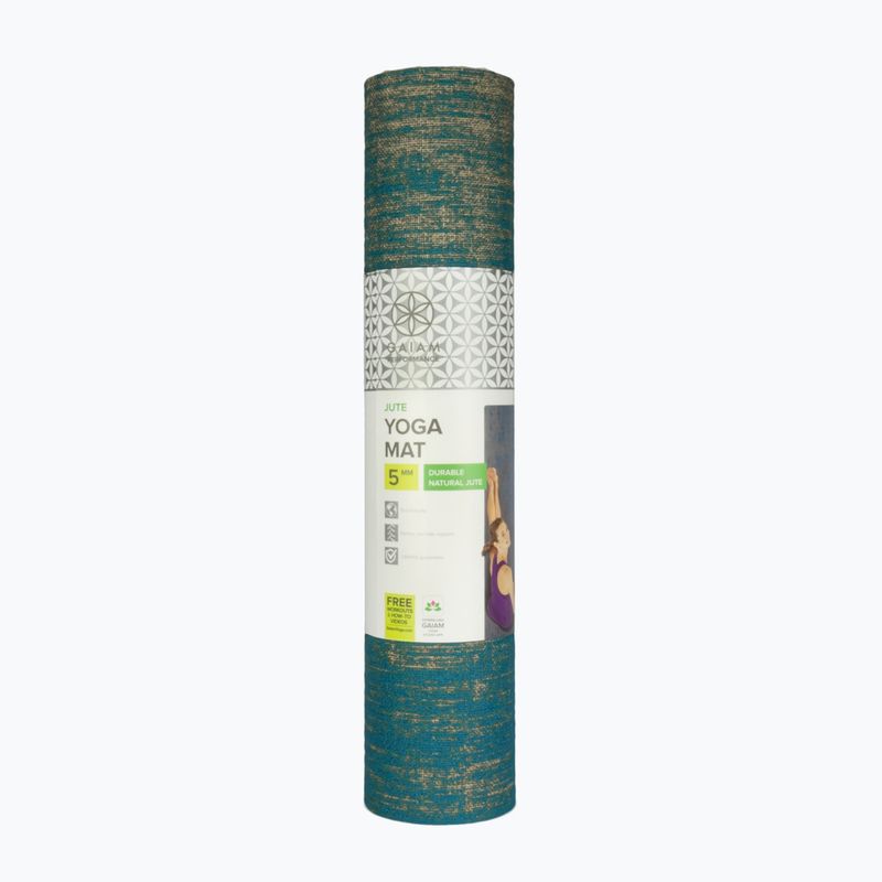 Tappetino da yoga Gaiam Jute 6 mm blue 6