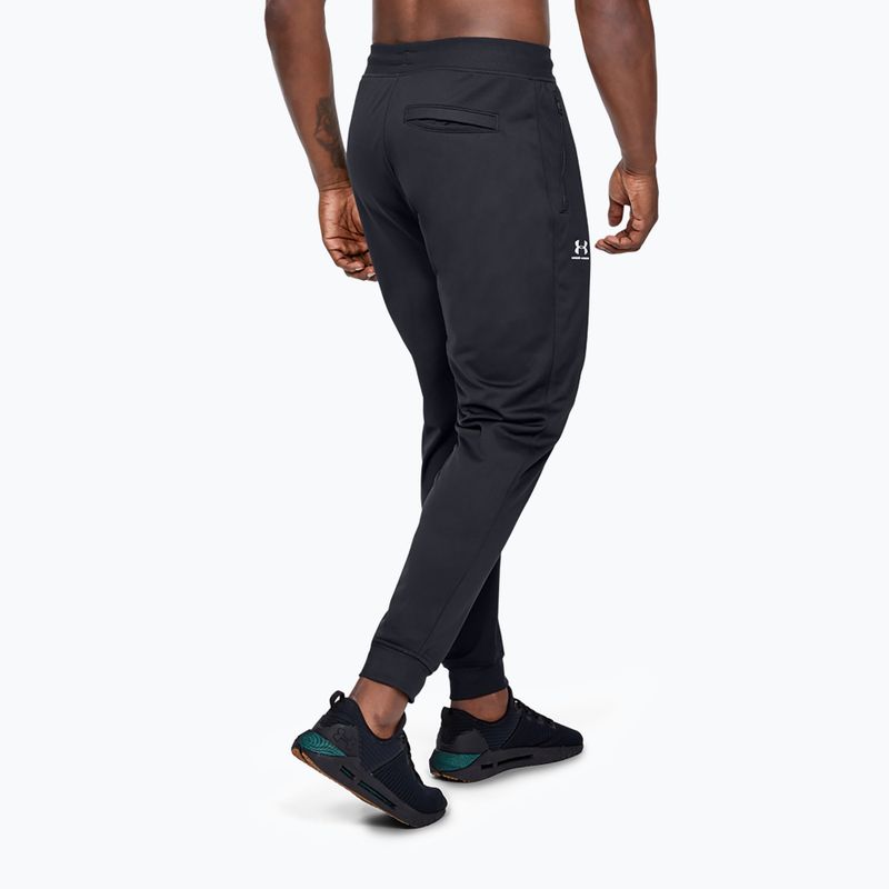 Pantaloni Under Armour Sportstyle Tricot Jogger nero/bianco da uomo 3