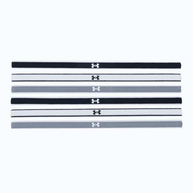 Under Armour UA Mini Headbands 6 pezzi nero/acciaio/bianco 2