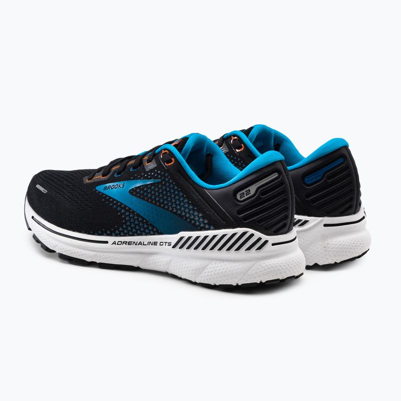 Scarpe da corsa da uomo Brooks Adrenaline GTS 22 nero/blu/arancione 3