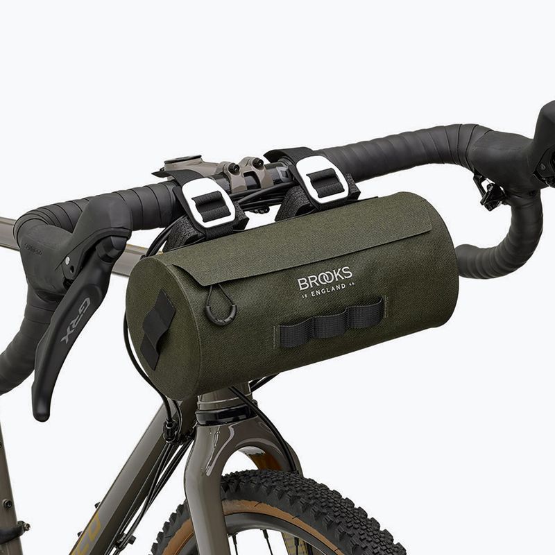 Brooks England Borsa da manubrio per bicicletta Scape Pouch 3 l verde fango 7