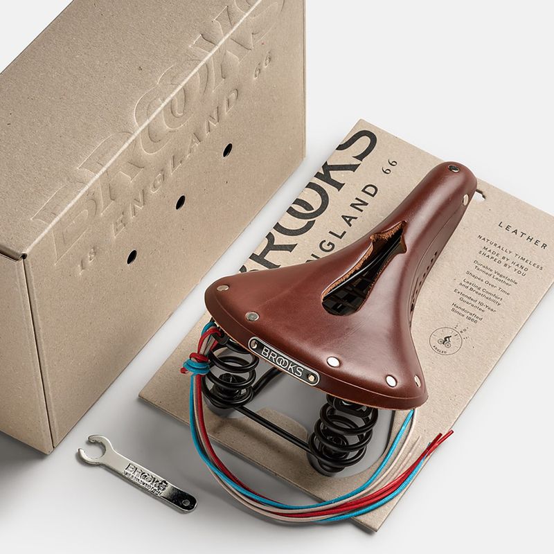 Brooks England Flyer Sella per bicicletta marrone intagliato 8