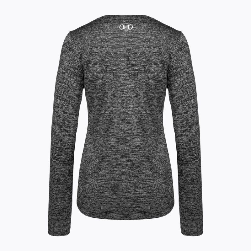 Under Armour Tech Crew Twist donna, manica lunga da allenamento, nero/argento metallico 5