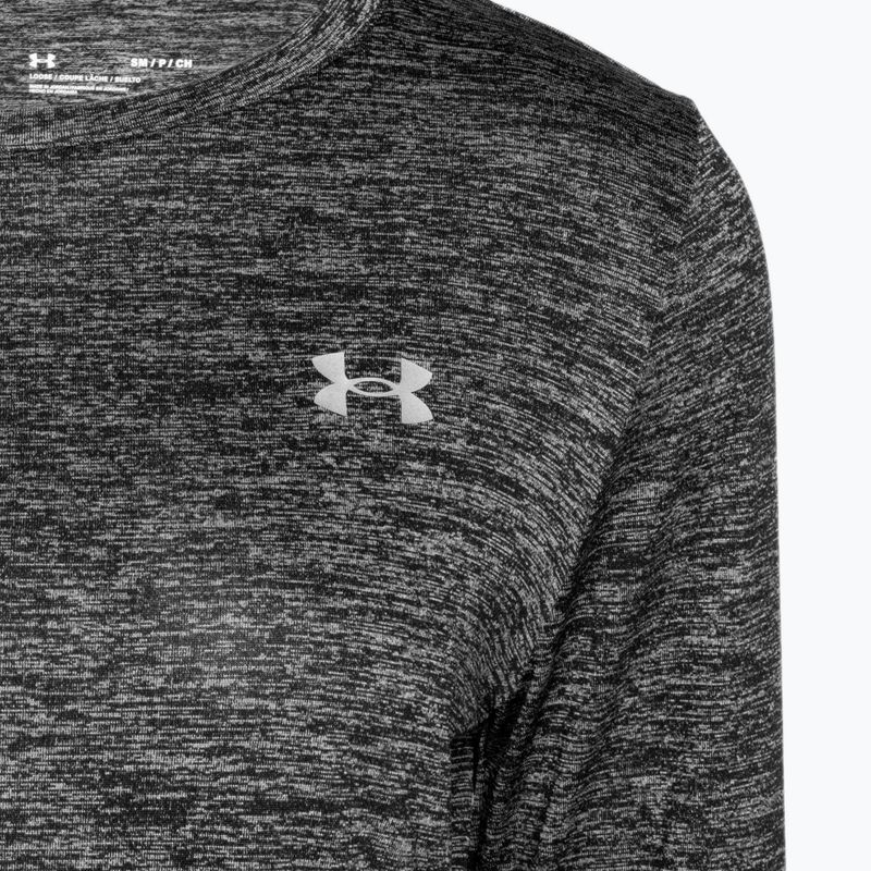 Under Armour Tech Crew Twist donna, manica lunga da allenamento, nero/argento metallico 6