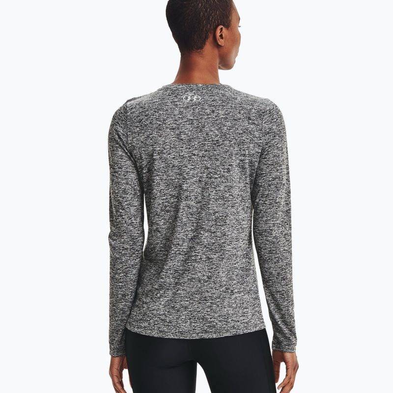 Under Armour Tech Crew Twist donna, manica lunga da allenamento, nero/argento metallico 2