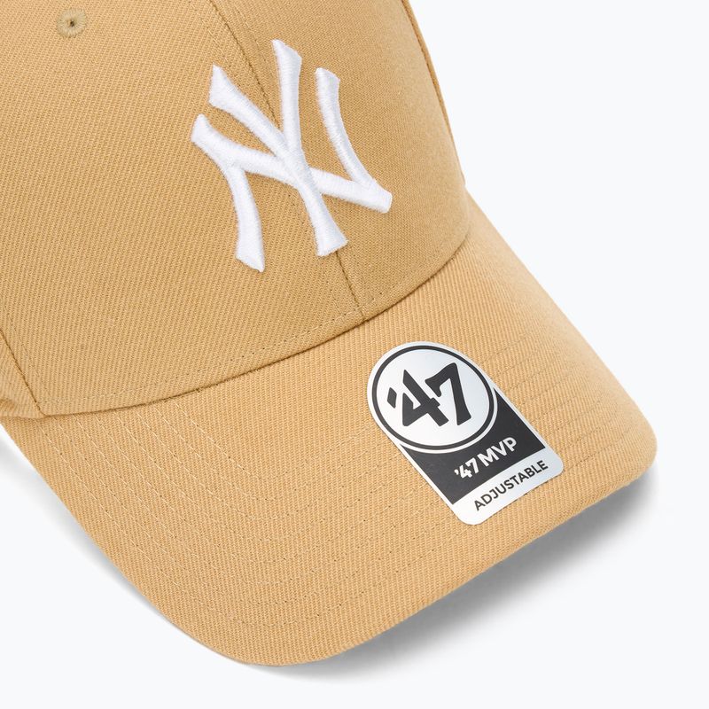 47 Brand MLB New York Yankees MVP berretto da baseball marrone chiaro 3