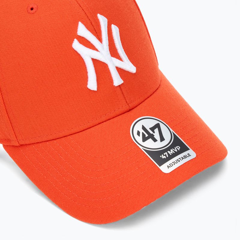 47 Brand MLB New York Yankees MVP berretto da baseball arancione vibrante 3