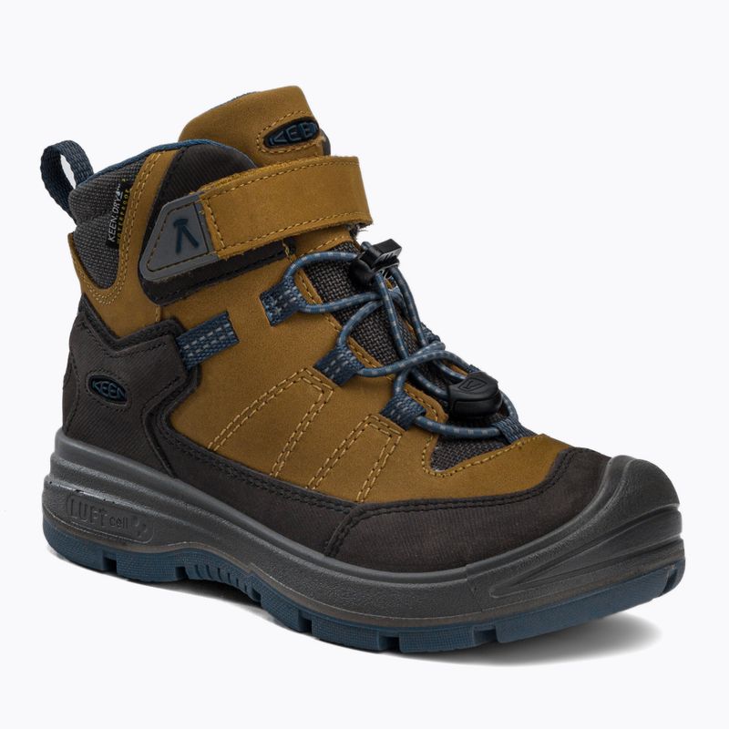 KEEN Redwood Mid WP, scarponcini da trekking junior in oro scuro/indaco antico