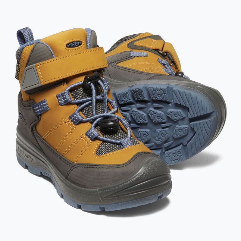 KEEN Redwood Mid WP, scarponcini da trekking junior in oro scuro/indaco antico 11