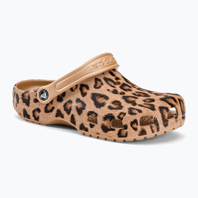 Crocs Classic Printed Clog infradito leopardo/oro